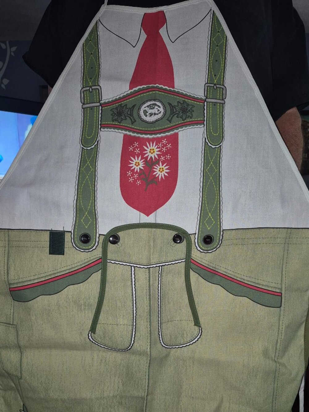Vintage 1989 Salamander Bavarian Lederhosen Bib Apron Oktoberfest Cook Fun NEW!!